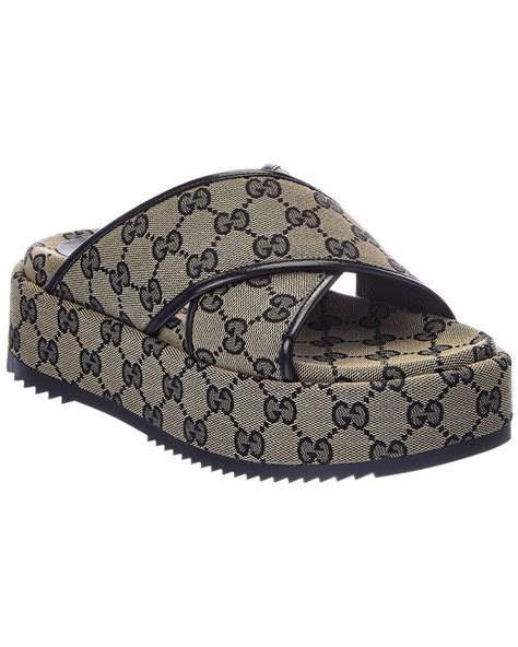 sandale talon gucci|gucci canvas platform sandals.